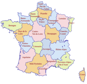 карта Франции с провинциями
