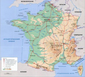 Обзорная карта Франции